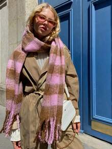 1pc Elegant Women's Knitted Scarf With Tassels - Comfortable, Windproof & Warm, Suitable For Autumn/Winter | Ideal Holiday Gift - White - View 15