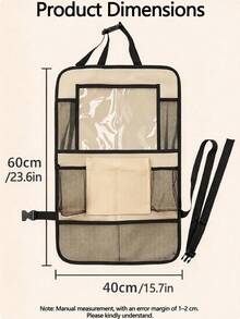 1pc Multi-Pocket Car Seat Back Organizer, Transparent Window & Mesh Pocket Design, Can Store Tablet, Drinks And Small Items, Car Seat Back Storage Bag, Car Essentials, Women's Car Accessories, Brown Car Accessories, Suitable For Road Trips And Daily Driving - Multicolor - View 6