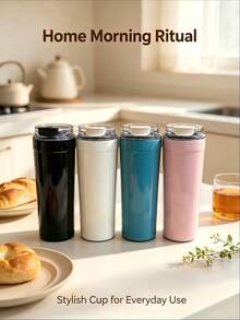 550ml Highly Attractive Antibacterial Stainless Steel Insulated Coffee Cup, Durable And Drop-Resistant, Suitable For Office Workers, Teachers, Drivers, Home Use, Etc. - Multicolor - View 6