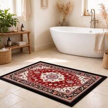 1pc Kitchen Mat, Soft Faux Cashmere Material Floor Mat, Persian Style Pattern Rug, Suitable For Kitchen, Bathroom, Bedroom, Entryway, Anti-Slip Decorative Mat, Multi-Scene Use, Room Decor, Holiday Gift - Multicolor - View 3