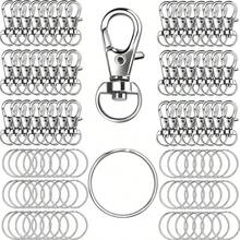 Rotatable Charm Spring Keychain And Key Ring Set, Premium Alloy Rotatable Lobster Clasp, Suitable For DIY Keychains, Key Chains, Bag Charms, Car Key Charms And Other Jewelry Accessories, Perfect For Making Christmas Decorations, Very Charming Jewelry Making Material - Multicolor - View 10