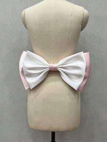 1pc 37cm Black Satin Back Bow Decor Waist Decoration Halloween Valentine's Day - Black - View 39