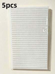 5~2mm Pearl Face Rhinestone Hair Stickers Eyebrow Stickers Diamond Stickers, One Size (Includes 1 Sheet Pearl Rhinestone) And White Set (Includes 5 Sheets Pearl Rhinestone) 2 Options Available, Suitable For Halloween And Christmas, Essential Party Item - White - View 8