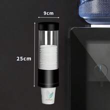 1pc Disposable Cup Holder Automatic Dispenser, No Drilling Required, Wall-Mounted/Desktop, Dust-Proof Paper Cup Rack, Home Water Dispenser Cup Storage Side Rack, Large Capacity - A - View 5