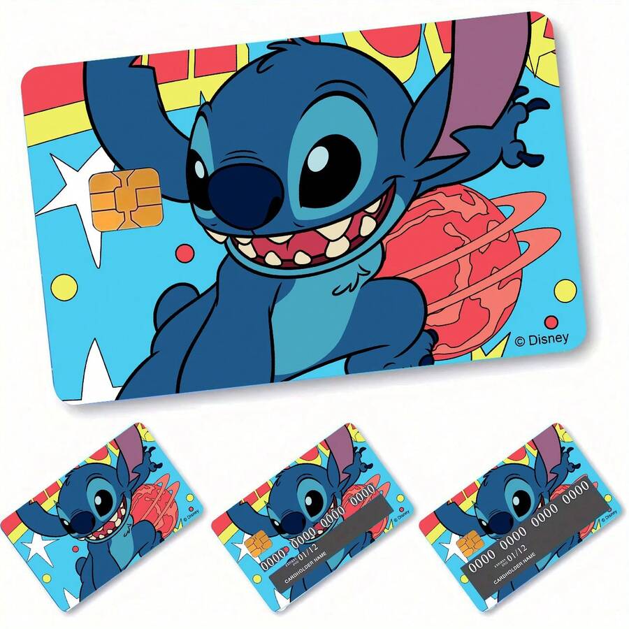 Stitch Credit Card Sticker Bank Card Decorative Sticker Cute Cartoon Girl Design Red Polka Dot Bow Playful Expression Card Slot Line Design Size Fits Card Surface DIY Personalized Decoration Scratch Resistant Wear Resistant Credit Card Bank Card Bus Card Access Card Student Card ID Card Cute Decoration Highly Attractive Girl Style Sticker Set Waterproof Durable Gift Personalized Card Surface Practical And Beautiful - Multicolor - View 1