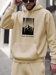 Men Hoodies - Apricot - View 2
