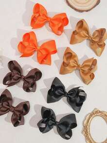 40pcs Random Color Women's Solid Color Bow Soft Satin Ribbon Non-Slip Cute Sweet Hair Clips Hair Accessories, Suitable For Daily, Party, Birthday - Multicolor - View 10