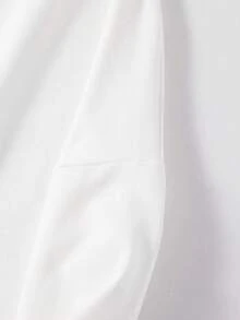 男士寬鬆版型 Polo 領長袖衛衣 素色休閒翻領套頭上衣 春秋日常百搭上衣 - 白色 - 查看 6