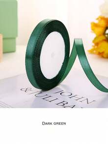 25 Yards (Approx. 23m) 0.6-4cm Forest Green Satin Ribbon, Single-Sided Polyester Craft Ribbon, Suitable For Handmade Roses, Gift Wrapping, Bouquets, Weddings, Christmas Party Decorations - Size 25 - View 3