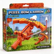 Pixel Art Crossbow Toy, Spring Powered Bow And Arrow, Outdoor Target Game, Creative Gift. - Multicolor - View 5