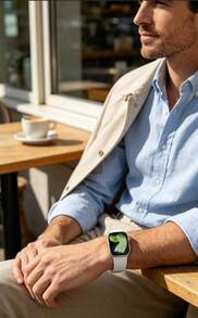 Microwear Đồng hồ thông minh unisex, gọi/trả lời Bluetooth, màn hình HD 2.08 inch, theo dõi nhịp tim/giấc ngủ/bước chân, mặt đồng hồ tùy chỉnh DIY, chế độ đa thể thao, máy đếm bước chân, tương thích với iOS/Android - Trắng 2 - Xem 5