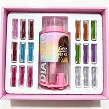 scbestuygo DIY Press-On Rhinestone Stamp Set, Multi-Color 3D Sparkling Gem Accessories, No Glue Needed, One-Press Application To Hair, Also For Decorating Notebooks And Greeting Cards, Fun Craft For Personalized Shiny Looks, Birthday Gift For Girls, Graduation Gift - Multiple Styles - View 12