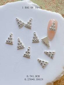 1 gói phụ kiện trang trí nail nghệ thuật mùa đông Giáng Sinh, cây thông, vòng hoa, tuần lộc, chuông, charm nail 3D bằng hợp kim kim loại - Nhiều màu - Xem 24