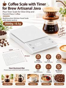1pc High Precision Digital Kitchen Scale, Food Scale, Coffee Scale, Electronic Baking Scale, Meal Prep Scale, Cooking Scale, Coffee Lover Tool, Precise Weighing Kitchen Gadget, Suitable For Baking, Cooking, Coffee Making, Home Kitchen Essential, Space-Saving Design, Modern Kitchen Gadget, Portable Mini Design, Easy To Clean Kitchen Accessory, Home Ingredient Weighing Tool, 0.1g Precision, 3kg/5kg/10kg Capacity, LCD Backlight, Battery Powered, Stainless Steel Weighing Plate - Multicolor Electronic Scale - View 16