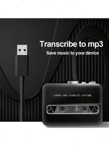 1pc Vintage Portable Cassette Player - Cassette To MP3 Converter With Auto Reverse, Dual Power (USB/Battery) And Built-In Speaker, Plug And Play, Compatible With Windows/IOS Systems, Comes With Earphones, High Fidelity Stereo, Suitable For Nostalgic Travel, Sports, Office And Other Occasions, Can Save Vintage Cassette Collection - Ideal Gift For Music Lovers - View 7