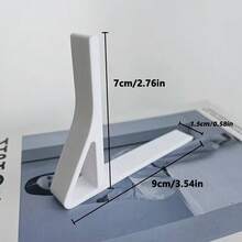 2pcs 3D Printed Plastic L-Shaped Bookends, Minimalist Style Desktop Bookshelf Organizer, Suitable For Organizing Books On Office Desk Or Bookshelf - One Size Fits All - View 2