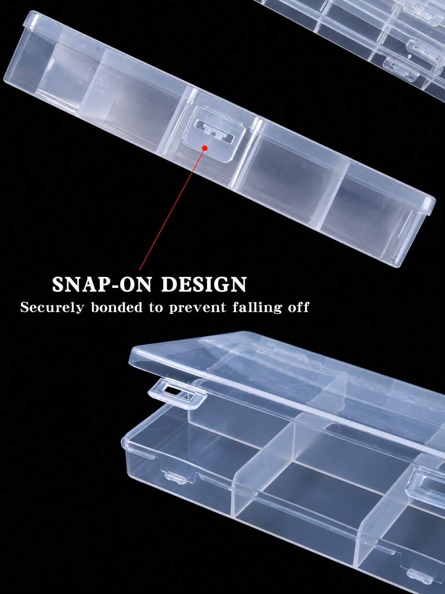 1pc Transparent Plastic Adjustable Divider Storage Box, 10 Compartments ...
