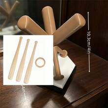 Baseball & Softball Display Stand Mini Desktop Bat-Shaped Holder Ball Base Souvenir Display Sports Decor Storage Perfect Gift For Baseball Fans - Multicolor - View 7