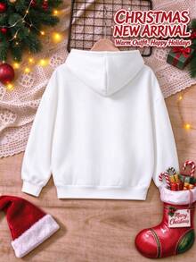 Black & White Christmas Fleece Sweatshirt, 4 Cute Dog Christmas Patterns, Girls Christmas Style Sweatshirt Sweatshirt, Tween Girl Holiday Pullover - White - View 3