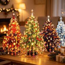 DIY Beaded Christmas Tree Kit, Adult Holiday Craft Material Pack | Colorful Beads, Decorative Pendants, Metal Base, Angel Tree Topper, Warm Light Display, Tabletop Decor, Holiday Gift - Multicolor - View 1