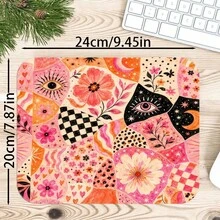 1pc Vintage Celestial Floral Checkered Desk Mat, Multi-Purpose Vanity Table Protector, Nail Art Mat, Large Desktop Mouse Pad For Women Bedroom & Office, S/M/L/XL - View 10