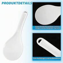 Set Of 2 White Plastic Rice Serving Spoons, 7.5 Inch, Non-Stick Surface, Kitchen Spatula For Household And Restaurant Use. - View 3