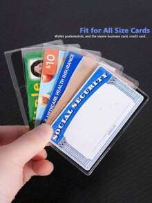 Medical Card Protector, Transparent PVC Waterproof Medical/Credit Card, Business/Social Security Card Protector - Transparent Vinyl Plastic Protector, Suitable For Insurance Card, Social Security Card, Metro Card, Driver's License Or Credit Card, Scratch-Resistant Transparent PVC ID Card, Social Security Card, Student ID, Bus Card, Medical Card Protector, Bohemian Style - Clear - View 5