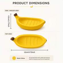 1pc Creative Banana Shaped Soap Holder, Unique Design, Full Of Fun, Can Be Used As A Soap Dish On Bathroom Sink, Combines Modern Style And Practicality, Also Can Be Used As Home Decor - Yellow - View 11