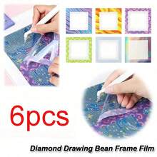 1/4/6/10pcs Reusable Diamond Painting Segmented Frame Film, 12/18/30pcs Non-Stick Release Paper, Suitable For Diamond Painting Enthusiasts, 10*10cm Diamond Painting Segmented Accessory Tool, Gradient Rainbow Color - A - View 9