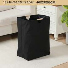 1pc Foldable Laundry Basket, Size: S/M/L/XL. Suitable For Storing Clothes, T-Shirts, Shirts And Other Items In Bathroom, Living Room And Laundry Room. Multi-Functional Bathroom Storage Basket, Laundry Basket And Storage Basket. - Black - View 3
