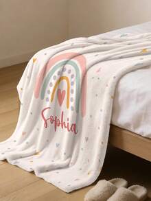 1pc Customized Name Blanket, Personalized Bed Blanket, Can Print Name, Personalized Blanket, Cute Blanket, Comfortable Blanket, Home Gift, Birthday Gift, Christmas Gift, Personalized Gift, Gift For Son/Daughter, Gift For Friends - Style 2 - View 4