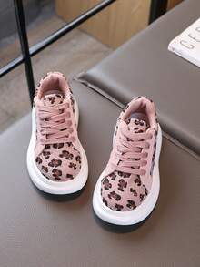1 Pair Kids' Retro Versatile Star Pattern Leopard Print Sneakers, New Autumn Outdoor Casual Shoes For Boys And Girls - Pink - View 4