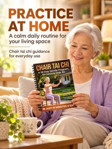 1 Copy "Tai Chi Chair Guide For Seniors: Suitable For People 60 And Above" - 28-Day Gentle Daily Training Plan, Spiral-Bound Seated Exercise Manual, Applicable For Balance Training, Fall Prevention, Strength And Flexibility Improvement - Multicolor - View 8
