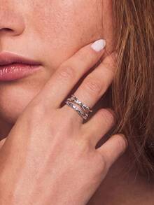 1pc The Mask Speaks For Women Ring, Suitable For Daily Wear And Party Accessory, High-Quality Exquisite Jewelry Gift - Star and Moon Cross - View 5