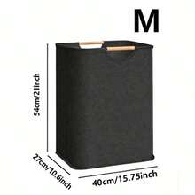 1pc Foldable Laundry Basket, Size: S/M/L/XL. Suitable For Storing Clothes, T-Shirts, Shirts And Other Items In Bathroom, Living Room And Laundry Room. Multi-Functional Bathroom Storage Basket, Laundry Basket And Storage Basket. - Black - View 11