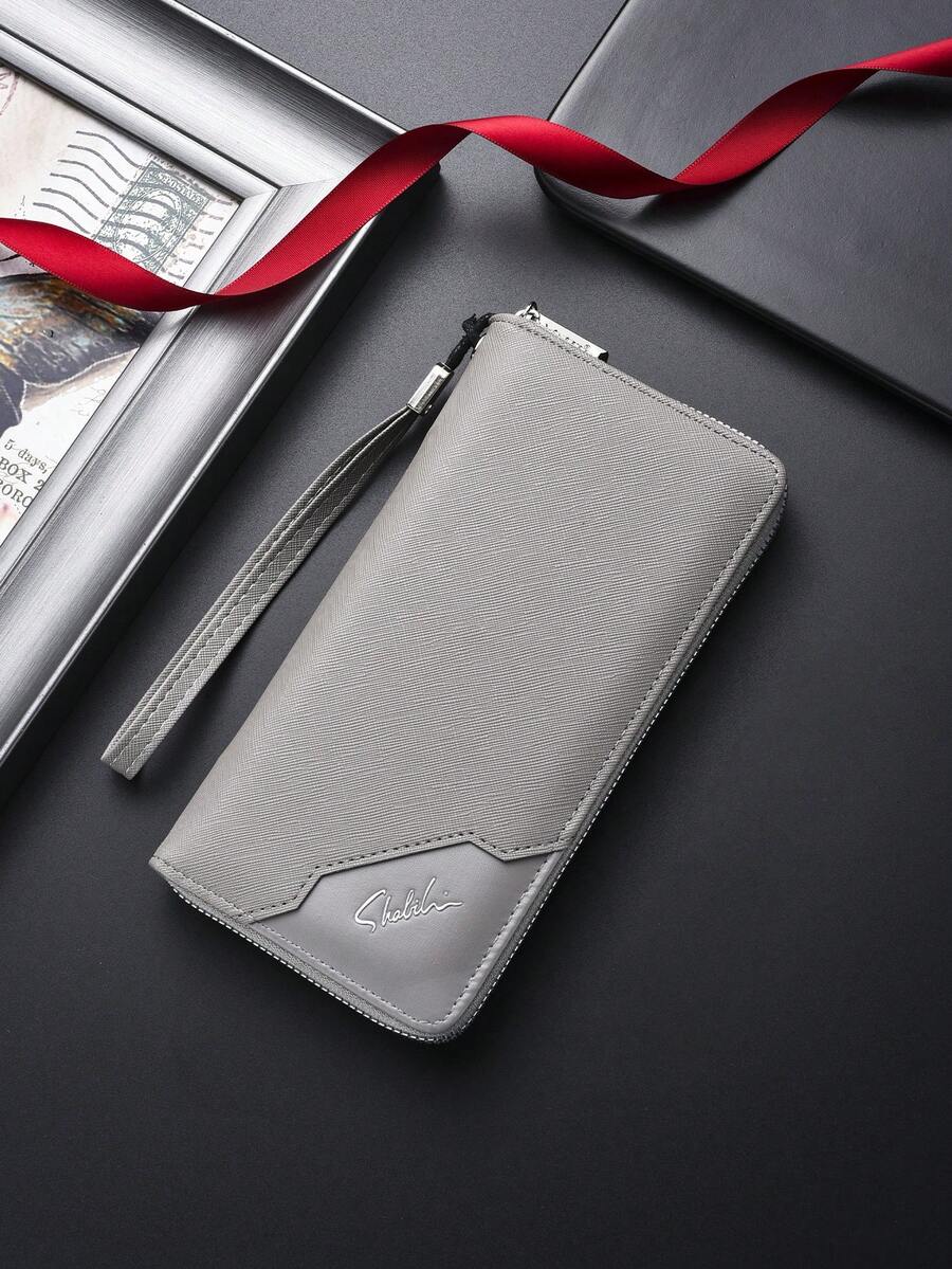 SHABILI Men's Long Zipper Wallet, Multi-Card Slot Large Capacity Phone Clutch Bag, Multi-Function Vintage Wallet