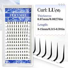 FOXYMEI 120Fans 新款仙女漫畫感睫毛 C/D/LU(M) 捲度 8-15mm 單根睫毛接片 0.07mm 快速豐盈漫畫感睫毛接片 完美眼妝 超柔軟 適合初學者 - LU(M) - 查看 17