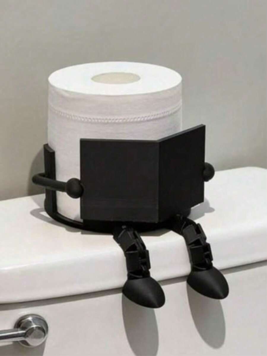 1pc Cute Book-Shaped Toilet Paper Holder, Durable Plastic Material, Freestanding Design, Suitable For Bathroom, Can Hold Standard Size Toilet Paper Rolls, Fun Decorative Accessory, Bathroom Decor Gift, Dynamic Design, Sturdy Structure - Multicolor - View 1