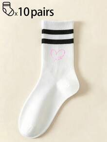 1/3/5/10 Pairs Of Men's Mid-Calf Crew Socks,Breathable,Moisture-Wicking,Soft,All Season Comfort For Sports/Daily/Casual - Multicolor - View 10