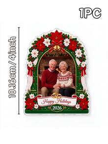 Custom Personalized Photo Christmas Fridge Magnets, Personalized Name Family Photo Fridge Stickers, Custom Holiday Commemorative Decorations, Christmas Gifts For Couples And Families, Home Holiday Decoration Magnets, Kitchen Decor, Home Decor, - Multicolor - View 11