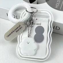 1 cái bao đựng thẻ trong suốt họa tiết sóng gradient chủ đề Back To School, kèm mặt dây chuyền đám mây dễ thương và câu trích dẫn truyền cảm hứng, chất liệu TPU bền, phù hợp làm quà tặng trường học và ngày lễ - Nhiều màu - Xem 3