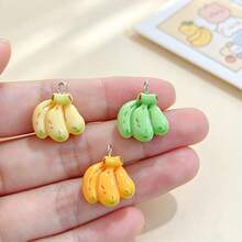 10pcs Cute Raw & Ripe Banana Resin Pendants, Banana Resin Charms, DIY Earrings Bag Pendant Parts - Random Color - Banana Pendant Mix - View 9