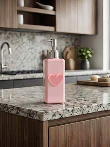 1pc 8.5oz Plastic Soap Dispenser, Heart-Shaped Accessory Bottle, Square Lotion Bottle, Suitable For Shampoo, Body Wash, Conditioner, Hand Soap And Home Bathroom Decor - Heart-shaped Travel Bottles - View 8