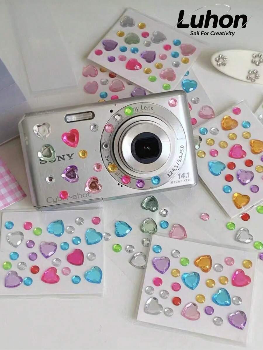1 Set,Multishape Rhinestone Decorative Stickers,Ins Sparkly Luxury ...