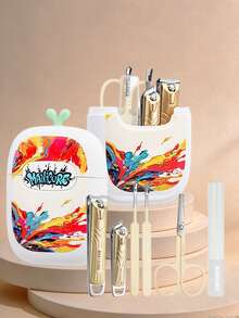 VCHOSE 6pcs New Creative Printed Nail Clipper Set With Gradient Packaging Box, Manicure Tools, Nail And Toe Clippers, Foot Care Tools, Travel Manicure Set, Complete Manicure Tool Kit, Perfect Gift Choice - Multicolor - View 14