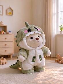 11.02 Inch Cute Dinosaur Shaped Teddy Bear Plush Doll, Soft And Fluffy, With Removable Clothing, Suitable As Women's Birthday Gift And Room Decoration - Multicolor - View 6