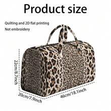 1pc RIDESAY Leopard Print Quilted Tote Bag - Lightweight & Foldable, Suitable For Travel, Gym And Beach Bag, Heat Transfer Quilted Rectangular Luggage Bag, Non-Food Contact, Suitable For Camping Storage, (Leopard Print) Gift, 2D Flat - Multicolor - View 6