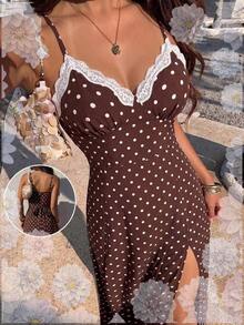 Women Short Dresses - Brown - View 2