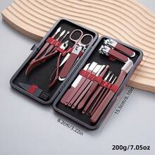 18Pcs Manicure Pedicure Set, Stainless Steel Nail Clippers Grooming Kit, Nail Cutter Foot Scraper Professional Hand Foot Nail Care Tools With Portable Leather Travel Case For Home & Travel Use - Multicolor - View 14