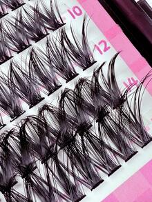 Hinarin 480 Pcs D Curl Natural Lashes Extension Book Kit 30D+40D+50D Large Capacity Individual Lash Extensions Cluster Book Black And Brown Colorful Eyelash 8-16mm Fluffy Clusters Lashes Book Set For Parties And Festival Christmas Makeup - Multicolor - View 4